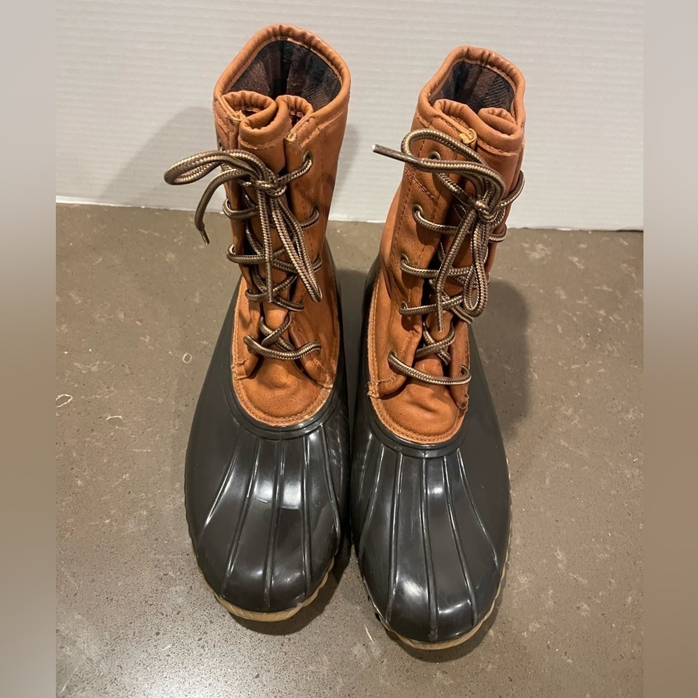 The Original Duck Brown and Black Plaid Lined Boots - Picture 7 of 7